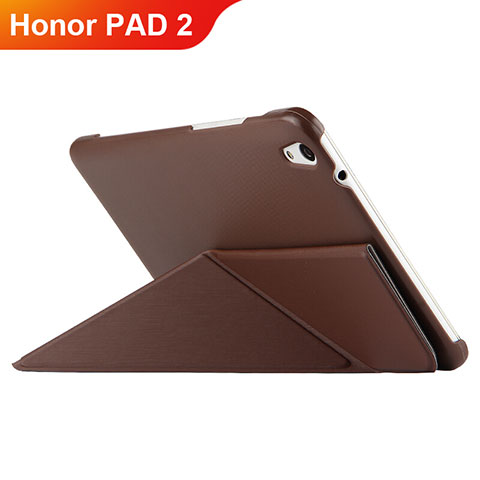 Carcasa de Cuero Cartera con Soporte L02 para Huawei Honor Pad 2 Marron