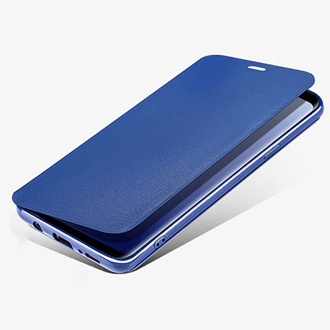 Carcasa de Cuero Cartera con Soporte L02 para Samsung Galaxy S9 Plus Azul