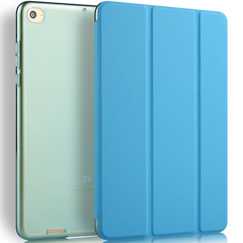 Carcasa de Cuero Cartera con Soporte L02 para Xiaomi Mi Pad 2 Azul