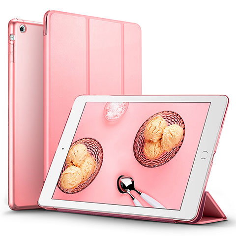 Carcasa de Cuero Cartera con Soporte L06 para Apple iPad Mini 2 Rosa