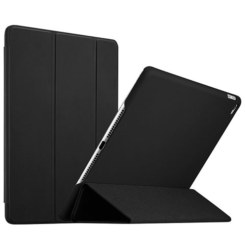 Carcasa de Cuero Cartera con Soporte L08 para Apple iPad Mini 4 Negro