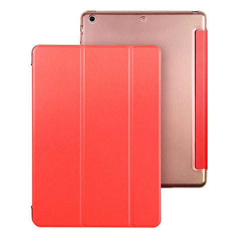 Carcasa de Cuero Cartera con Soporte para Apple iPad Air Rojo