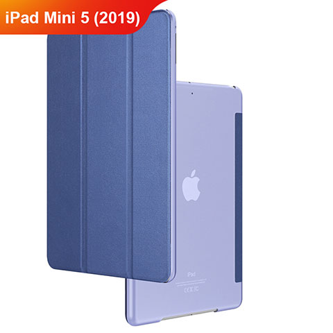Carcasa de Cuero Cartera con Soporte para Apple iPad Mini 5 (2019) Azul