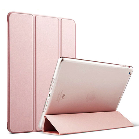 Carcasa de Cuero Cartera con Soporte para Apple iPad Mini Oro Rosa