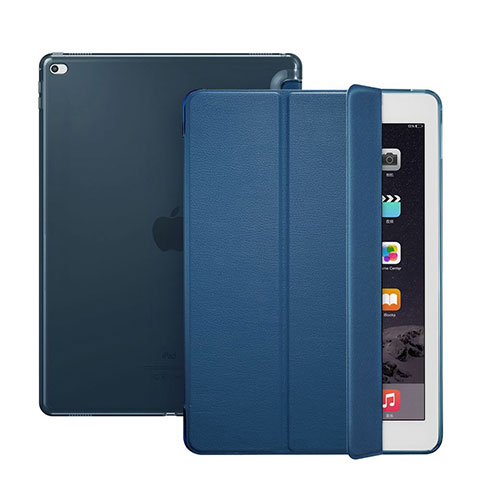 Carcasa de Cuero Cartera con Soporte para Apple iPad Pro 12.9 Azul