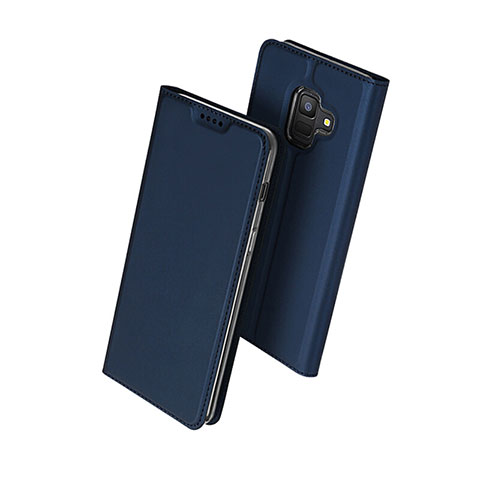 Carcasa de Cuero Cartera con Soporte para Samsung Galaxy A6 (2018) Dual SIM Azul