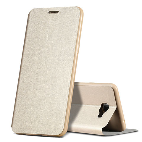 Carcasa de Cuero Cartera con Soporte para Samsung Galaxy C5 SM-C5000 Oro