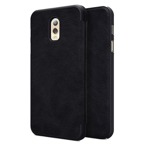 Carcasa de Cuero Cartera con Soporte para Samsung Galaxy C7 (2017) Negro