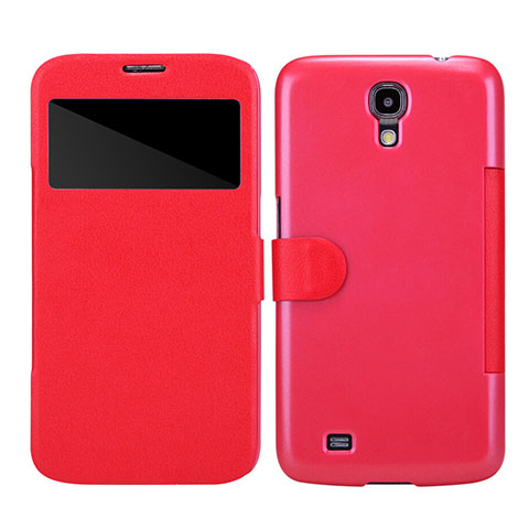 Carcasa de Cuero Cartera con Soporte para Samsung Galaxy Mega 6.3 i9200 i9205 Rojo