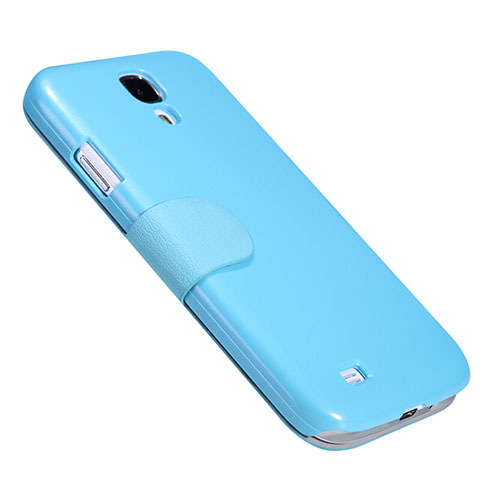 Carcasa de Cuero Cartera con Soporte para Samsung Galaxy S4 i9500 i9505 Azul