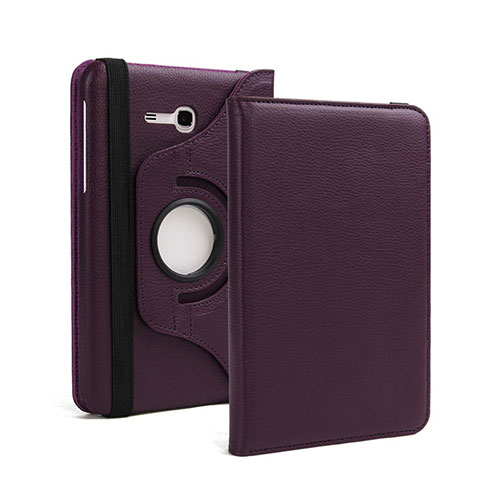 Carcasa de Cuero Cartera con Soporte para Samsung Galaxy Tab 3 Lite 7.0 T110 T113 Morado