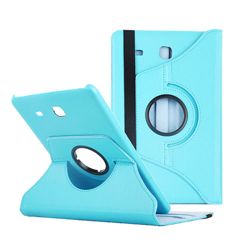 Carcasa de Cuero Cartera con Soporte para Samsung Galaxy Tab E 9.6 T560 T561 Azul