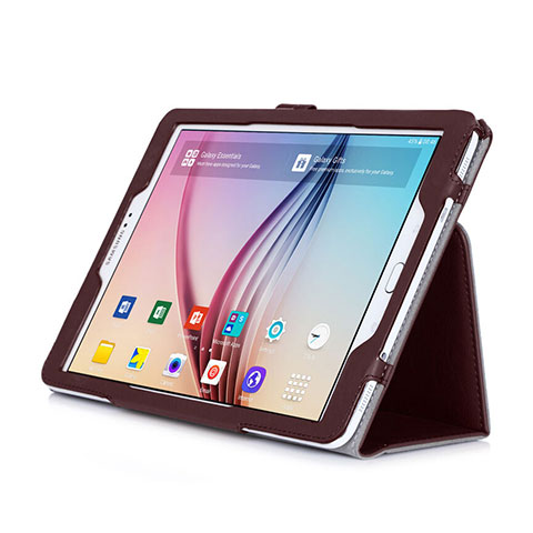 Carcasa de Cuero Cartera con Soporte para Samsung Galaxy Tab S2 9.7 SM-T810 SM-T815 Marron