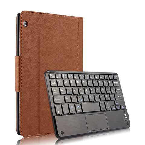 Carcasa de Cuero Cartera con Teclado para Huawei MediaPad M3 Lite 10.1 BAH-W09 Marron