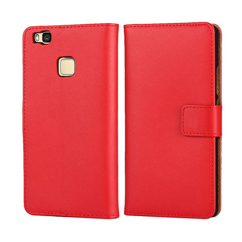 Carcasa de Cuero Cartera para Huawei G9 Lite Rojo