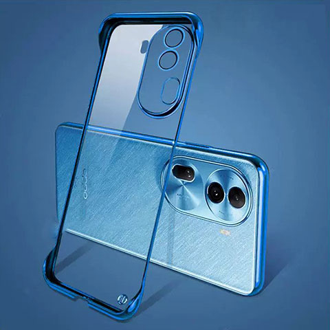 Carcasa Dura Cristal Plastico Funda Rigida Sin Marco Transparente H01 para Oppo Reno11 Pro 5G Azul