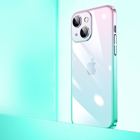 Carcasa Dura Cristal Plastico Funda Rigida Transparente Gradiente QC1 para Apple iPhone 14 Vistoso