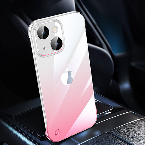 Carcasa Dura Cristal Plastico Funda Rigida Transparente Gradiente QC2 para Apple iPhone 14 Plus Rosa