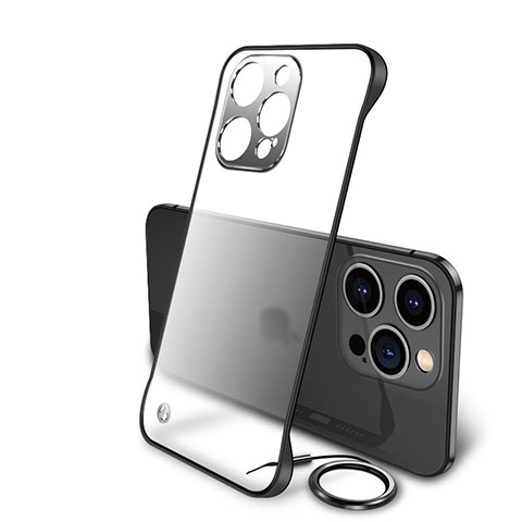 Carcasa Dura Cristal Plastico Funda Rigida Transparente H01 para Apple iPhone 13 Pro Negro