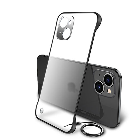 Carcasa Dura Cristal Plastico Funda Rigida Transparente H01 para Apple iPhone 14 Negro