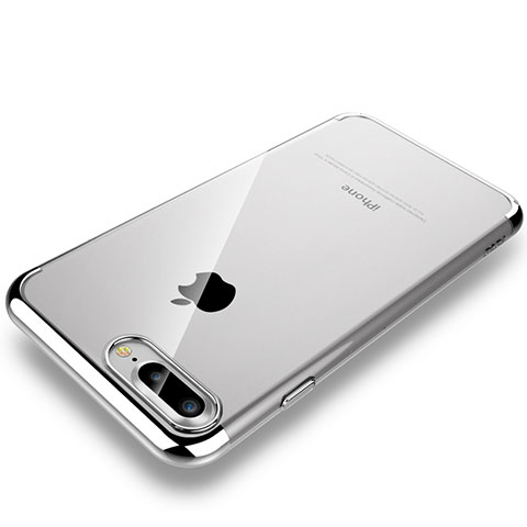 Carcasa Dura Cristal Plastico Funda Rigida Transparente H01 para Apple iPhone 8 Plus Plata