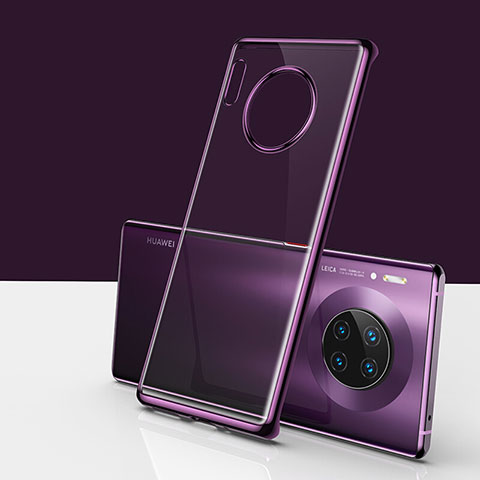 Carcasa Dura Cristal Plastico Funda Rigida Transparente H01 para Huawei Mate 30 Pro 5G Morado