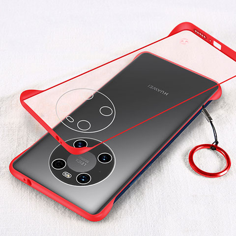 Carcasa Dura Cristal Plastico Funda Rigida Transparente H01 para Huawei Mate 40 Pro Rojo