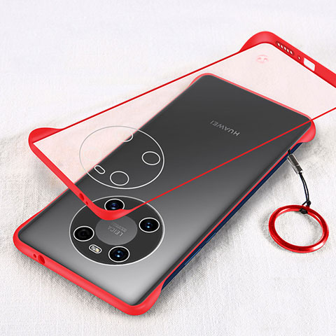 Carcasa Dura Cristal Plastico Funda Rigida Transparente H01 para Huawei Mate 40 Rojo