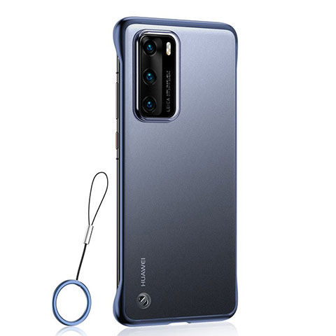 Carcasa Dura Cristal Plastico Funda Rigida Transparente H01 para Huawei P40 Azul