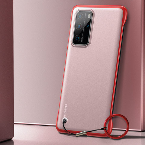 Carcasa Dura Cristal Plastico Funda Rigida Transparente H01 para Huawei P40 Pro Rojo