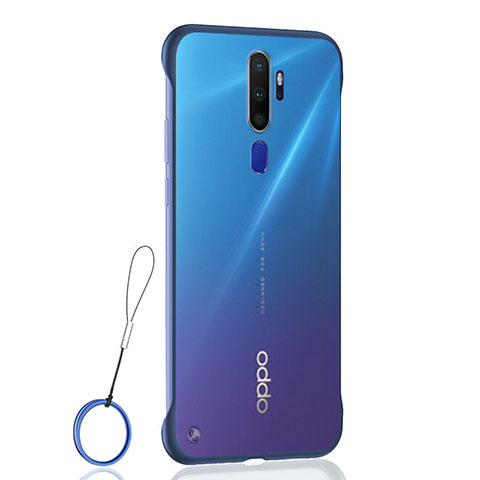 Carcasa Dura Cristal Plastico Funda Rigida Transparente H01 para Oppo A5 (2020) Azul