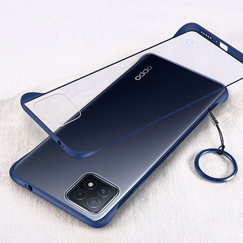 Carcasa Dura Cristal Plastico Funda Rigida Transparente H01 para Oppo A53 5G Azul