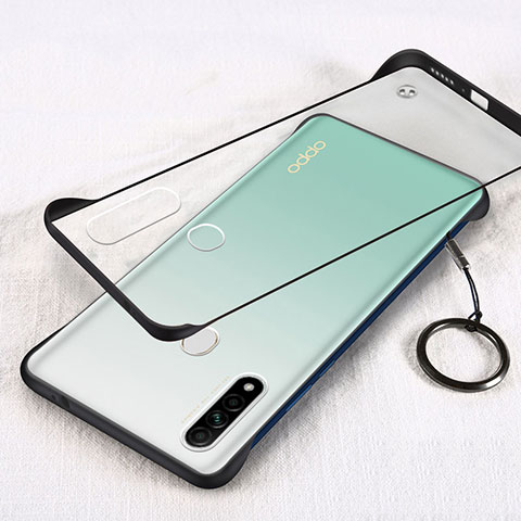 Carcasa Dura Cristal Plastico Funda Rigida Transparente H01 para Oppo A8 Negro