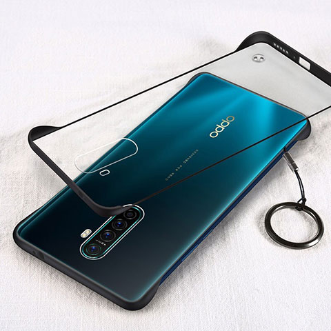 Carcasa Dura Cristal Plastico Funda Rigida Transparente H01 para Oppo Reno Ace Negro