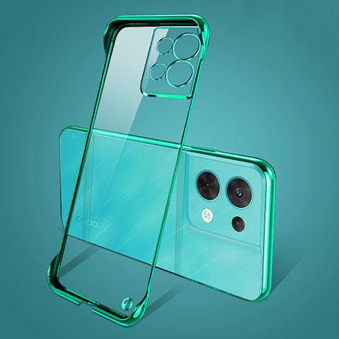 Carcasa Dura Cristal Plastico Funda Rigida Transparente H01 para Oppo Reno9 Pro 5G Verde