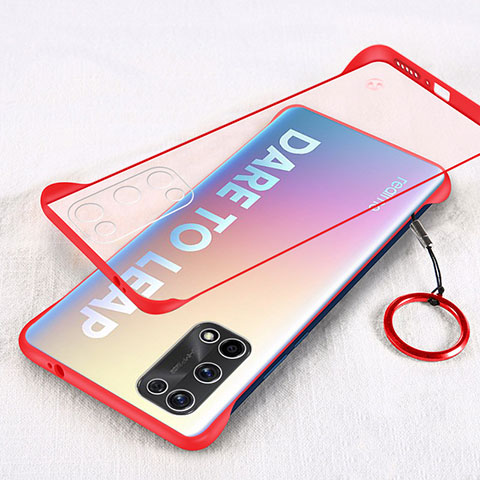 Carcasa Dura Cristal Plastico Funda Rigida Transparente H01 para Realme X7 Pro 5G Rojo