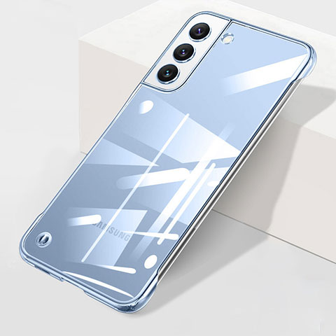 Carcasa Dura Cristal Plastico Funda Rigida Transparente H01 para Samsung Galaxy S22 5G Azul
