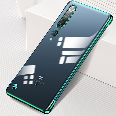 Carcasa Dura Cristal Plastico Funda Rigida Transparente H01 para Xiaomi Mi 10 Pro Verde