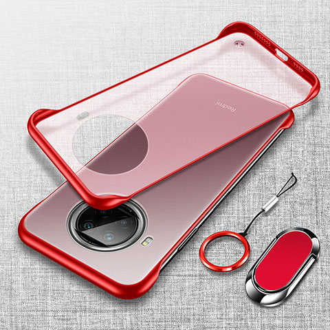 Carcasa Dura Cristal Plastico Funda Rigida Transparente H01 para Xiaomi Mi 10i 5G Rojo