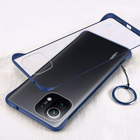 Carcasa Dura Cristal Plastico Funda Rigida Transparente H01 para Xiaomi Mi 11 5G Azul