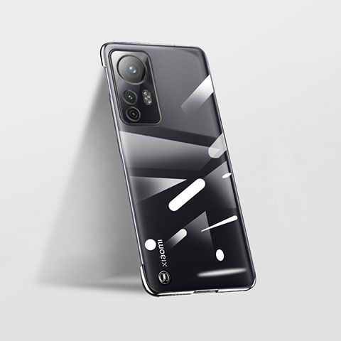 Carcasa Dura Cristal Plastico Funda Rigida Transparente H01 para Xiaomi Mi 12 5G Negro