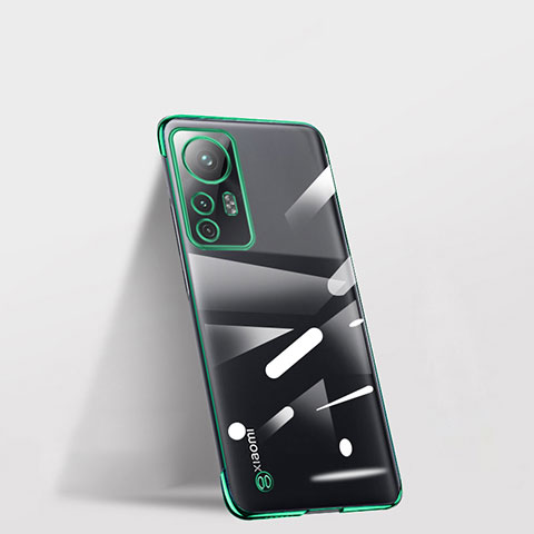 Carcasa Dura Cristal Plastico Funda Rigida Transparente H01 para Xiaomi Mi 12T Pro 5G Verde