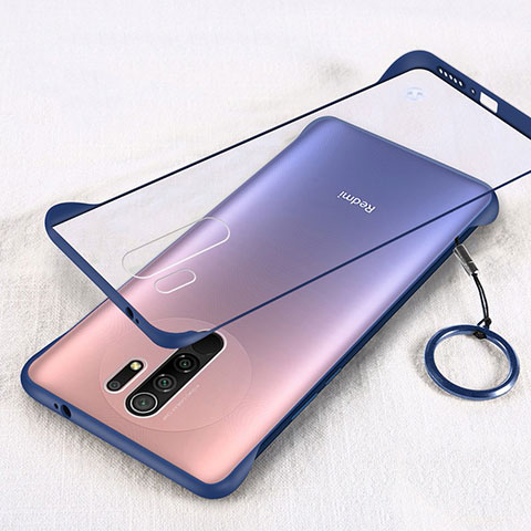 Carcasa Dura Cristal Plastico Funda Rigida Transparente H01 para Xiaomi Redmi 9 Azul