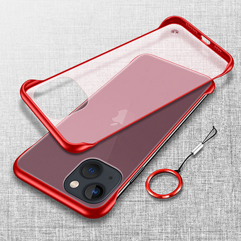 Carcasa Dura Cristal Plastico Funda Rigida Transparente H02 para Apple iPhone 13 Rojo