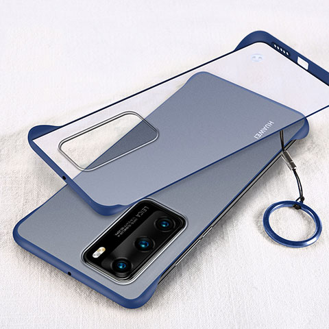Carcasa Dura Cristal Plastico Funda Rigida Transparente H02 para Huawei P40 Azul