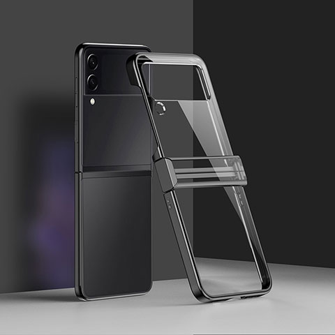Carcasa Dura Cristal Plastico Funda Rigida Transparente H02 para Samsung Galaxy Z Flip3 5G Negro