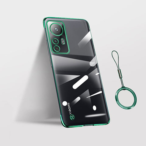 Carcasa Dura Cristal Plastico Funda Rigida Transparente H02 para Xiaomi Mi 12 Pro 5G Verde