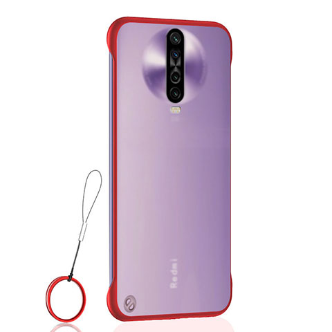 Carcasa Dura Cristal Plastico Funda Rigida Transparente H02 para Xiaomi Redmi K30i 5G Rojo