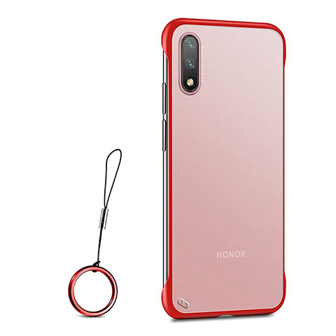 Carcasa Dura Cristal Plastico Funda Rigida Transparente H03 para Huawei Honor 9X Rojo