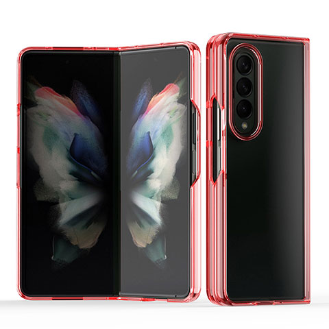 Carcasa Dura Cristal Plastico Funda Rigida Transparente H03 para Samsung Galaxy Z Fold3 5G Rojo